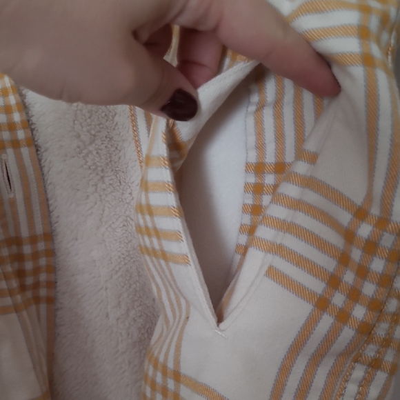 Eddie Bauer Cream and Yellow Plaid Utility Jacket - Picture 4 of 5